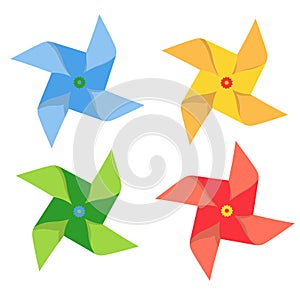 windmill illustration. pinwheel isolated on a white background