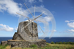 Windmill on the island of Corvo Azores Portugal