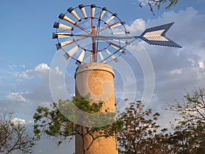 Windmill at island of Majorca in Spain