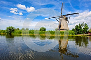 A windmill in Kinderdijk, Holland, Netherlands