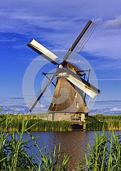 Windmill in Kinderdijk, Holland, Netherlands