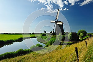 Windmill landscape in Holland