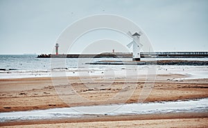 Windmill lighthouse in Swinoujscie, Poland.