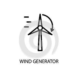 Windmill Line Icon In A Simple Style. Wind energy. Alternative energy source. Vector sign in a simple style isolated on