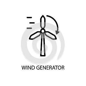 Windmill Line Icon In A Simple Style. Wind energy. Alternative energy source. Vector sign in a simple style isolated on