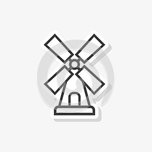 Windmill logo design, Windmill farm sticker, simple icon