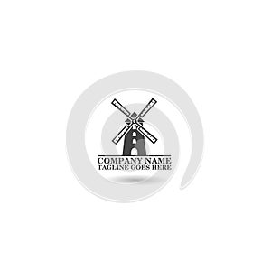 Windmill Logo template icon with shadow