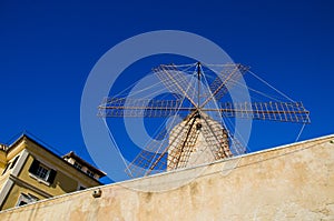Windmill in Mallorca. Palma de Mallorca, Spain.