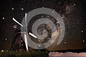 A Windmill and the milky way