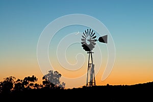 Windmill and Moon photo