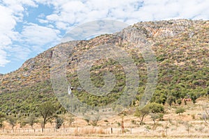 Windmill with mountain backdrop between Otavi and Kombat