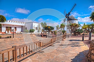 Windmill at museum of Majorero cheese at Fuerteventura, Canary Islands, Spain photo