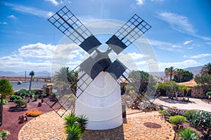 Windmill at museum of Majorero cheese at Fuerteventura, Canary Islands, Spain photo