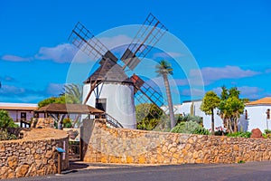 Windmill at museum of Majorero cheese at Fuerteventura, Canary Islands, Spain photo