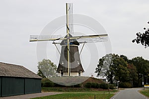 Windmill named de Duif in the city of Nunspeet in Gelderland, the Netherlands.