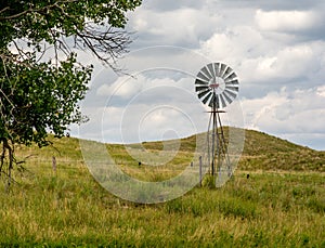 Windmill in Nebraska Sandhills photo