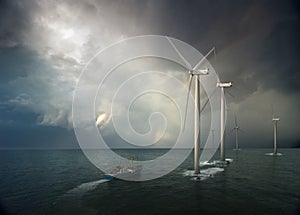 Windmühle Ozean 