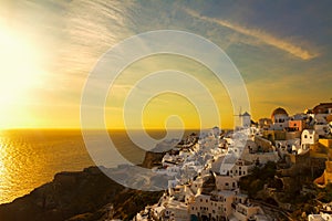 Windmill of Oia at sunset, Santorini