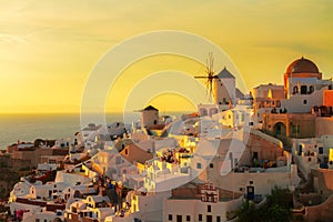 Windmill of Oia at sunset, Santorini