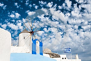 Windmill in Oia town