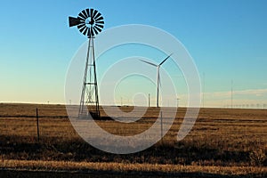 Windmill old and new technologies texas high plains llano estacado wind and water