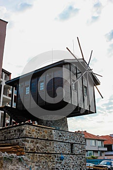 Windmill in the old town of Sozopol, Bulgaria