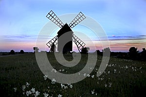 Windmill one summer evning after sunset