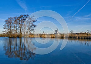 Windmill the Oude Weteringmolen near Streefkerk in Holland