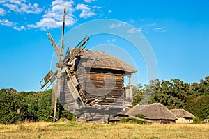 Windmill  in Pirogovo museum, Kiev, Ukraine