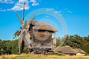 Windmill  in Pirogovo museum, Kiev, Ukraine