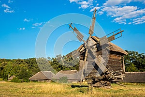 Windmill  in Pirogovo museum, Kiev, Ukraine