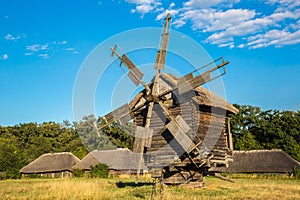 Windmill  in Pirogovo museum, Kiev, Ukraine