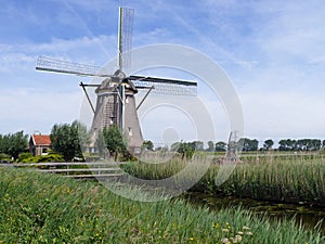 Windmill on the Rotte river in Zuidplaspolder