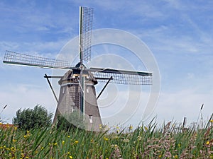 Windmill on the Rotte river in the Zuidplaspolder