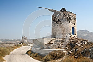 Windmill ruins on Santorini