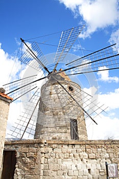 Windmill in the salt mines at Tripoli, Sicily, Italy