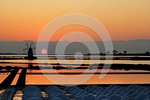 Windmill in a Sicilian saline