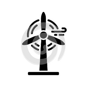 Windmill Silhouette Icon. Eco Renewable Energy Pictogram. Wind Mill Farm Power Icon. Ecology Technology of Generation