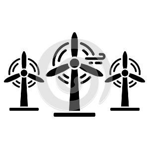 Windmill Silhouette Icon. Eco Renewable Energy Pictogram. Wind Mill Farm Power Icon. Ecology Technology of Generation