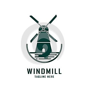 Windmill simple logo design template design