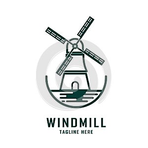 windmill simple logo design template line style design