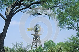 1904 windmill on site of Judge Roy Bean in Langtry, TX photo
