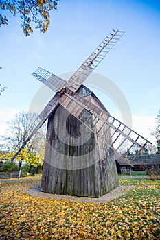 Windmill in skansen in Torun, Poland