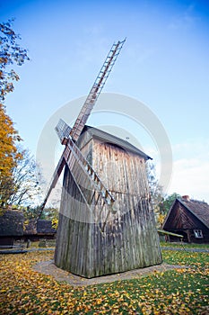 Windmill in skansen in Torun, Poland