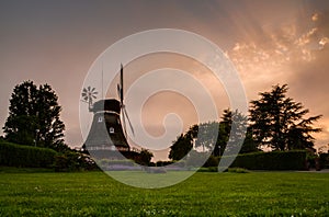 Windmill at sunset