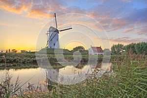 Windmill at sunset