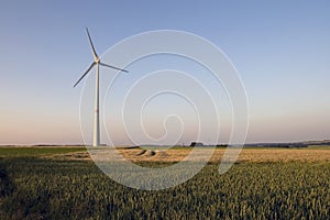 Windmill on sunset