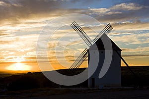 windmill at sunset, Campo de Criptana, Castile-La Mancha, Spain