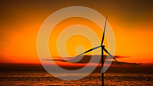 Windmill Sunset Energy Turbine Wind Farm Generation Factory Farm,Plant Wind Turbine Power Sustainable Factory,Electric Industrial