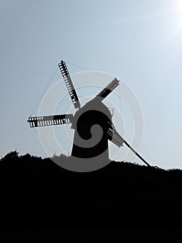 Windmill Sunset Silhouette